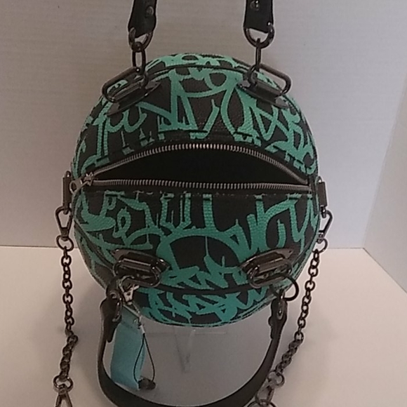 NWT HANDMADE Graffiti And1 Black&Mint Basketball Purse 🏀 - Picture 11 of 16